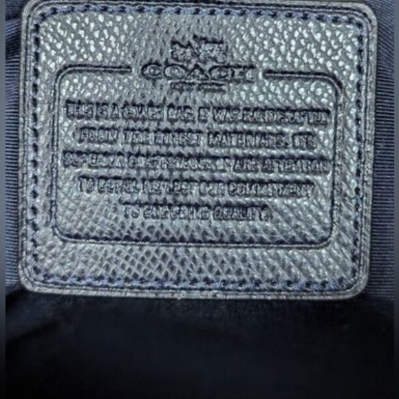 Coach Navy Blue Medium Leather Carryall Shoulder Bag - Picture 3 of 5